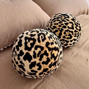 Leopard Ball Pillows / Animal Print Round Cushion / mob wife home